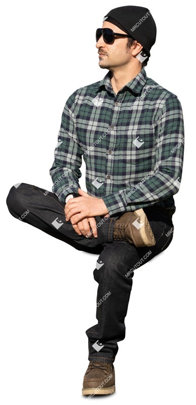 Man sitting cut out people (12617)