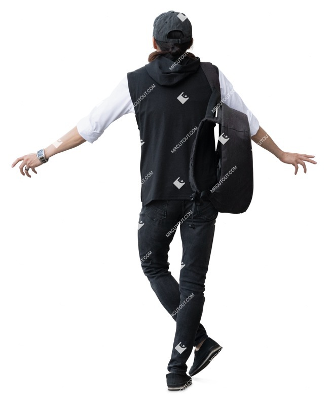 Man standing entourage people (20000)