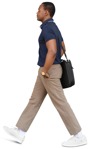 Man carrying a laptop case going to work - walking african people png - miniature