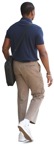 Man walking with a laptop bag - casual clothing African person png - miniature