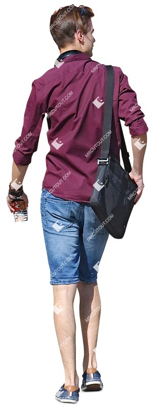 Man walking entourage people (9632)