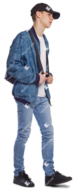 Man walking entourage people (2204)