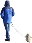 Man walking the dog cut out people (4873) - miniature