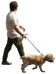 Cut out Man Walking The Dog 0005 | MrCutout.com - miniature