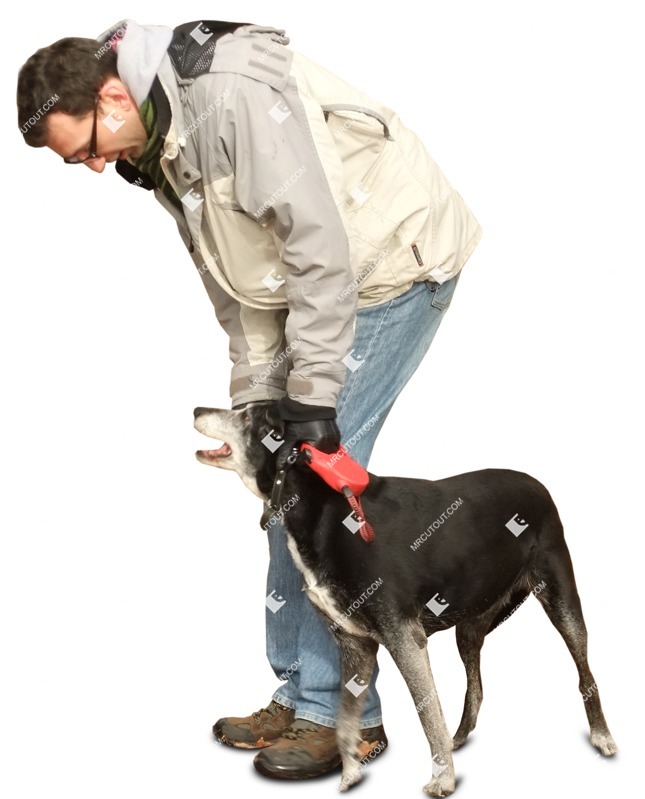 Man walking the dog people cutouts (627)