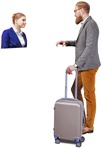 Cut out people - Man With A Baggage Standing 0003 | MrCutout.com - miniature