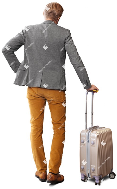 Man with a baggage standing png people (6559)
