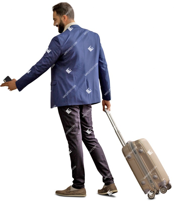 Man with a baggage standing human png (7314)
