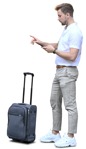 Cut out people - Man With A Baggage Standing 0009 | MrCutout.com - miniature