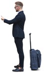 Cut out people - Man With A Baggage Standing 0012 | MrCutout.com - miniature