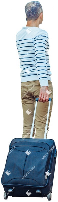 Man with a baggage standing people png (4250)