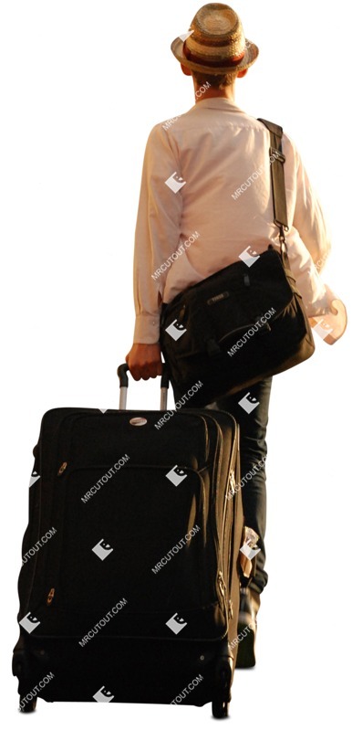 Man with a baggage walking photoshop people (738)