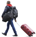 Cut out people - Man With A Baggage Walking 0004 | MrCutout.com - miniature