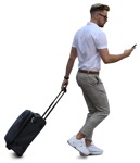 Cut out people - Man With A Baggage Walking 0009 | MrCutout.com - miniature