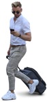 Man with a baggage walking people png (7335) - miniature