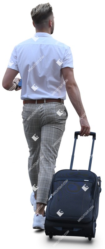 Man with a baggage walking human png (7536)