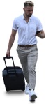 Man with a baggage walking  (8098) - miniature