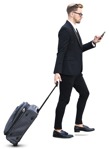 Man with a baggage writing people png (7615) - miniature