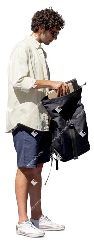 Man with a book cut out people (12926)