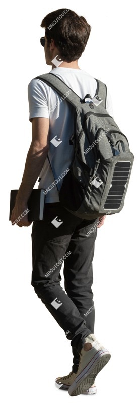 Man with a book walking people png (12214)