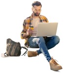 Man with a computer people png (9044) - miniature