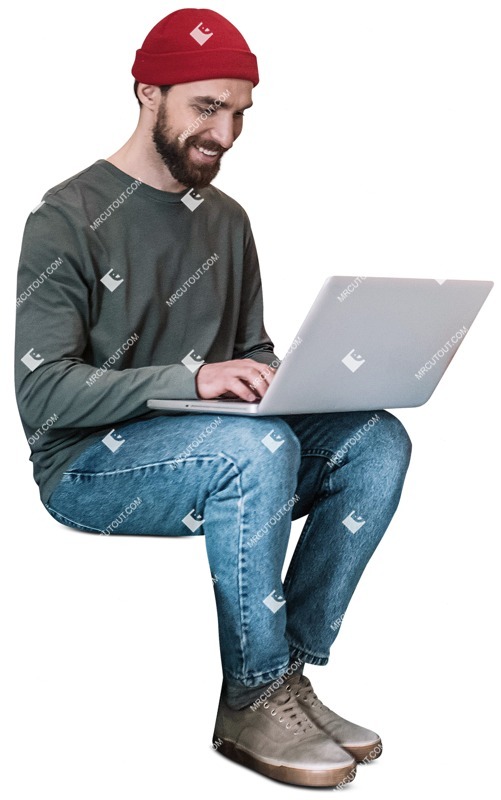 Man with a computer people png (11677)