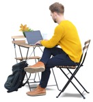 Man with a computer drinking coffee png people (8545) - miniature