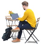 Man with a computer drinking coffee png people (8396) - miniature