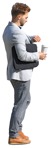 Man with a computer drinking coffee person png (9066) - miniature