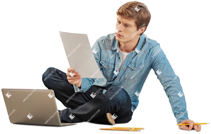 Man with a computer learning people png (4135)