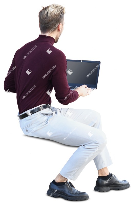 Man with a computer learning people png (10557)