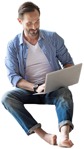 Man with a computer writing people png (3115) - miniature