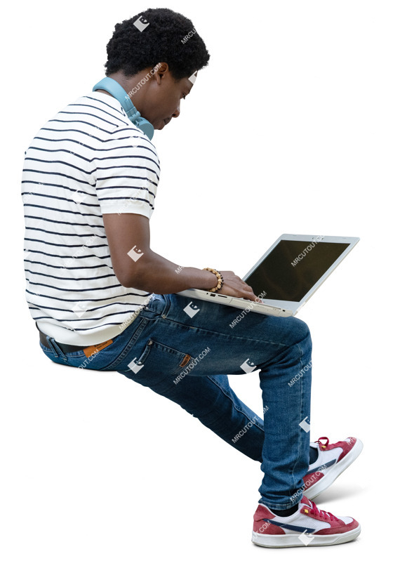 Man with a computer writing people png (20248)