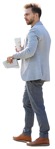 Man with a newspaper drinking coffee person png (9067) - miniature