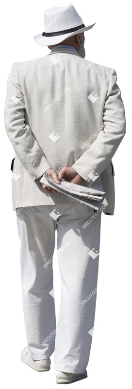 Man with a newspaper walking person png (13377)