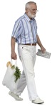 Man with a newspaper walking people png (13006) - miniature
