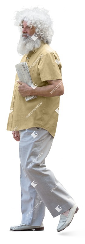 Man with a newspaper walking png people (15170)