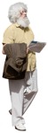 Man with a newspaper walking entourage people (15057) | MrCutout.com - miniature