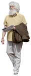 Man with a newspaper walking entourage people (15060) | MrCutout.com - miniature