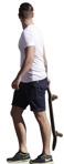 Cut out people - Man With A Skateboard Walking 0001 | MrCutout.com - miniature
