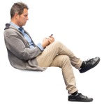 Man with a smartphone people png (12206) - miniature