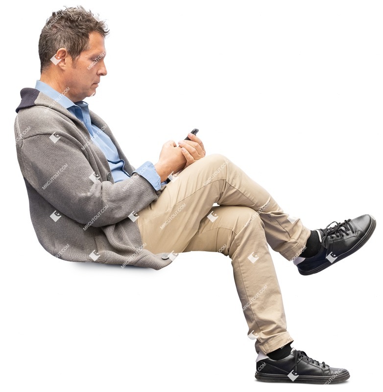 Man with a smartphone people png (12728)