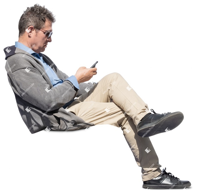 Man with a smartphone people png (12722)