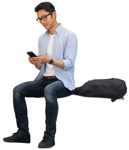 Man with a smartphone people png (12392) - miniature