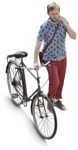 Man with a smartphone cycling  (3589) - miniature