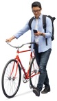 Man with a smartphone cycling  (12232) - miniature
