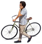 Man with a smartphone cycling png people (13245) - miniature