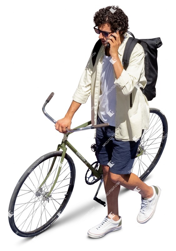 Man with a smartphone cycling png people (13491)