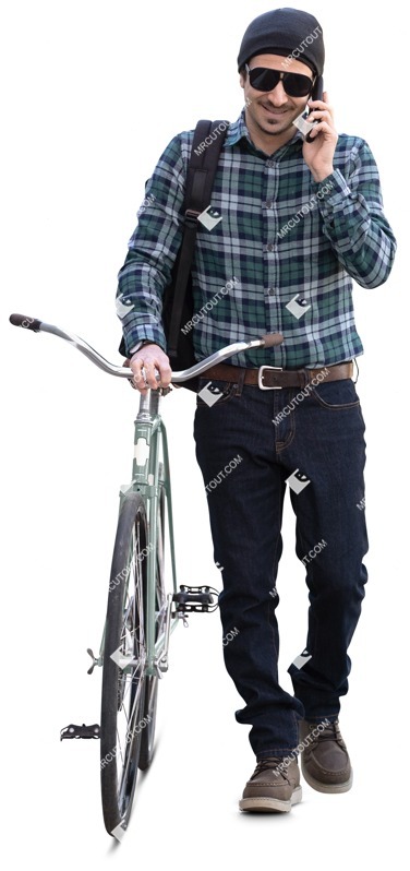 Man with a smartphone cycling png people (13650)