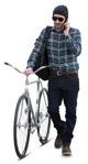 Man with a smartphone cycling png people (14546) - miniature